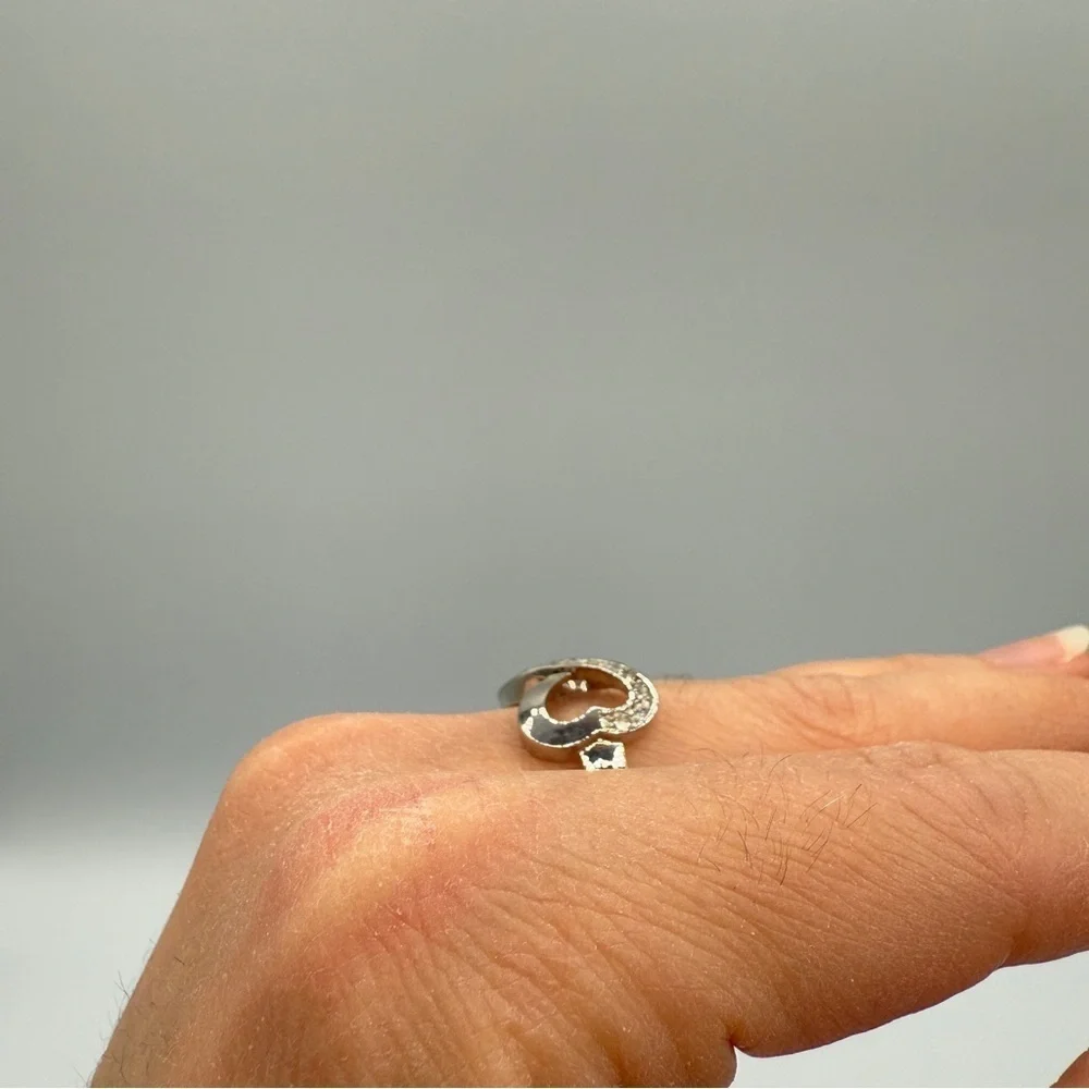 Elegant Silvertone Infinity Heart Ring
